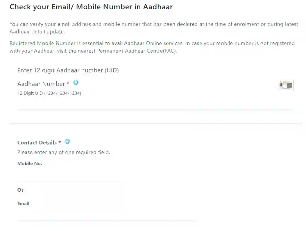 how to verify aadhar registered mobile number online